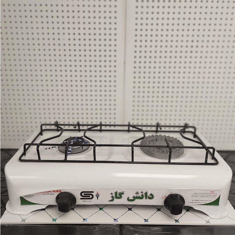 خرید اجاق 2 شعله رومیزی شهری سفید دانش گاز