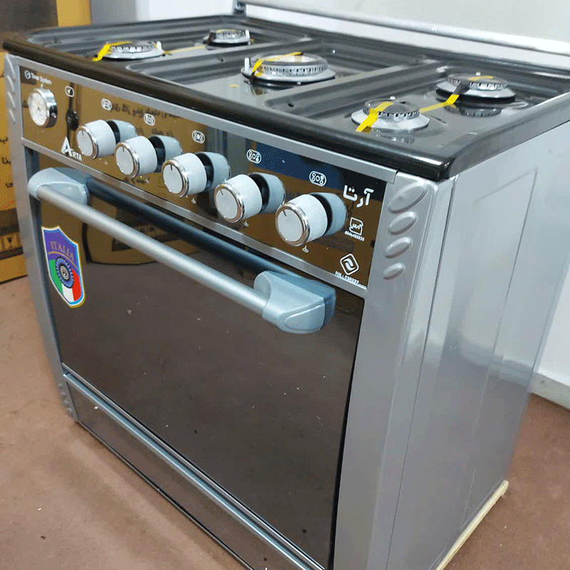 خرید اجاق5 شعله روشیشه سیلور محدب ایتالیایی ارتا رفلکس